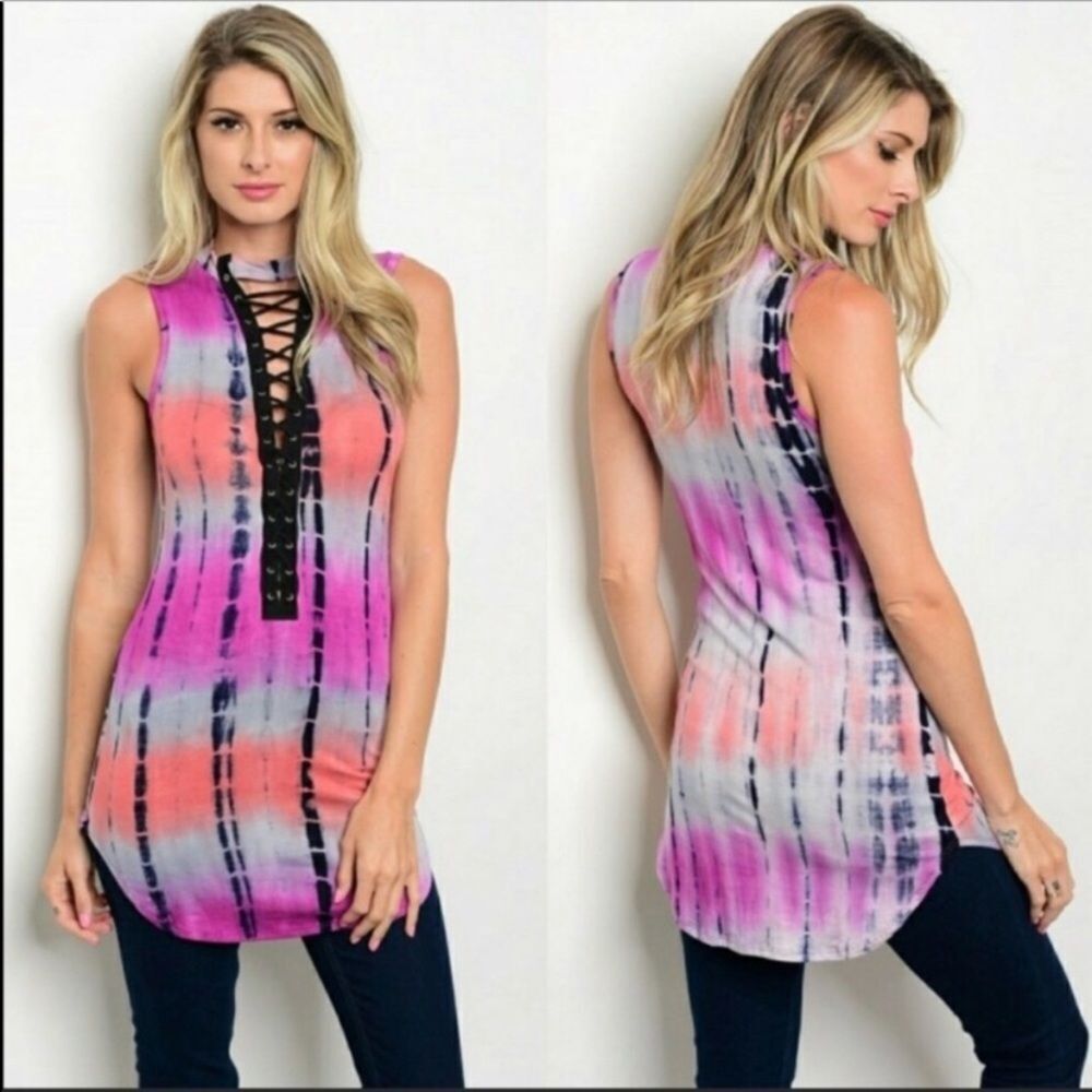 purple tie dye tank top size small